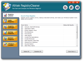 AthTek Registry Cleaner screenshot