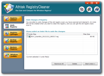 AthTek Registry Cleaner screenshot 5