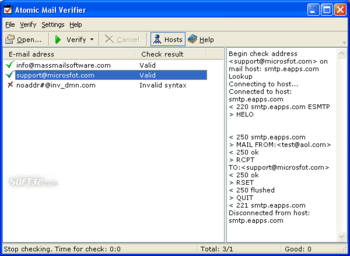 Atomic E-Mail Verifier screenshot