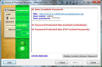 Atomic IE Password Cracker screenshot