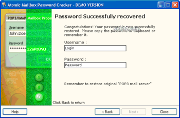 Atomic Mailbox Password Cracker screenshot