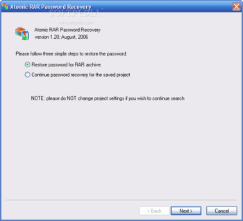 Atomic RAR Password Recovery screenshot