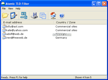 Atomic TLD Filter screenshot