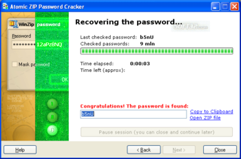 Atomic ZIP Password Recovery screenshot 3