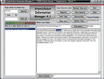 AtomicRobot Information Manager screenshot 3