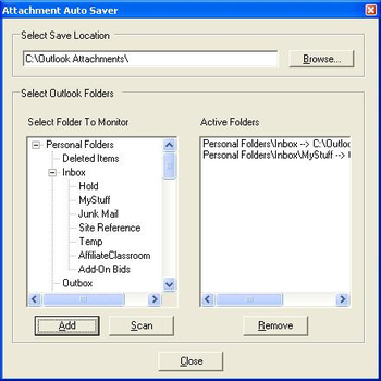 Attachment Auto Saver for Outlook screenshot