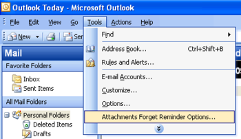 Attachments Forget Reminder for Outlook screenshot