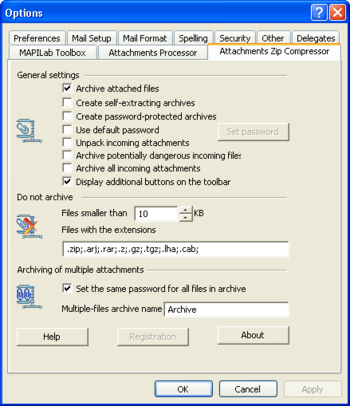 Attachments Zip Compressor screenshot