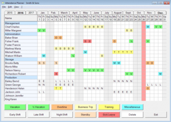 Attendance Planner screenshot