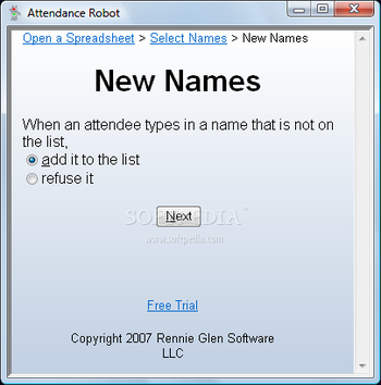 Attendance Robot screenshot
