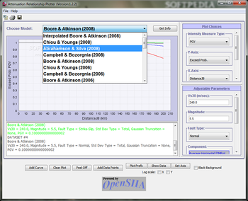 Attenuation Relationship Plotter screenshot 2