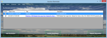 Auction Reminder screenshot
