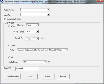 Audio Capture ActiveX Control screenshot