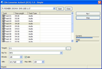 Audio CD ActiveX (OCX) screenshot