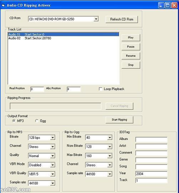 Audio CD Ripping ActiveX Control screenshot 3