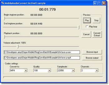 Audio File Convert ActiveX screenshot