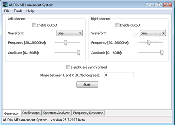 AUDio MEasurement System screenshot