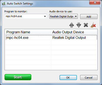 Audio Output Switcher screenshot