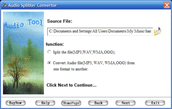 Audio Splitter Convertor screenshot
