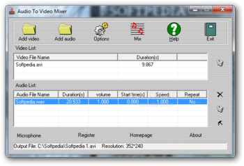 Audio To Video Mixer screenshot
