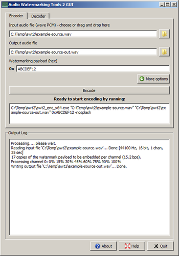 Audio Watermarking Tools (AWT) screenshot 2