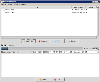 AudioCDburner screenshot