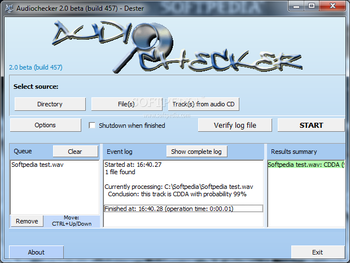 Audiochecker screenshot