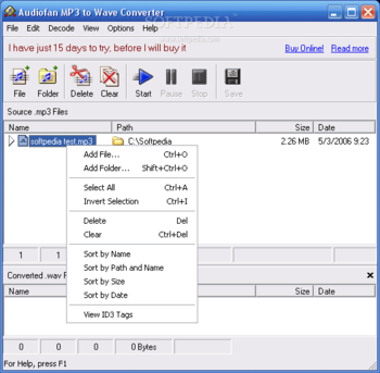 Audiofan MP3 to Wave Converter screenshot 3