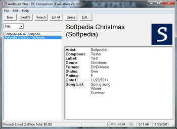 AudioList Plus screenshot