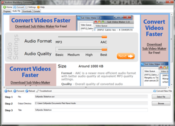 Audioro BlackBerry Converter screenshot 2