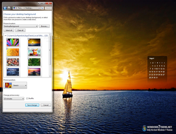 August 2011 Calendar Windows 7 Theme screenshot