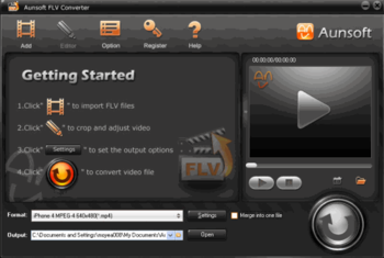 Aunsoft FLV Converter screenshot 2