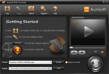 Aunsoft MOD Converter screenshot 2