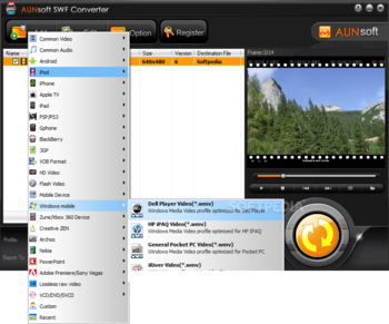 Aunsoft SWF Converter screenshot 2