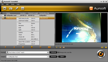 Aunsoft TransMXF screenshot