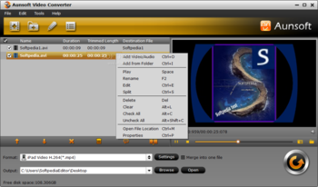 Aunsoft Video Converter screenshot