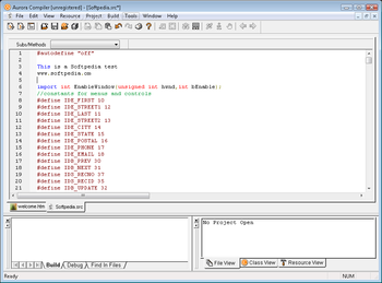 Aurora Compiler screenshot