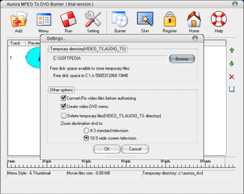 Aurora MPEG To DVD Burner screenshot 3