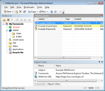 Aurora Password Manager screenshot