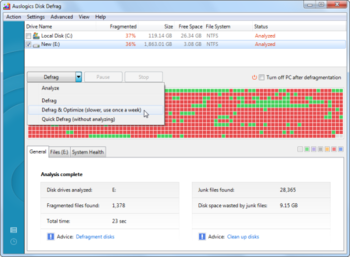 Auslogics Disk Defrag screenshot