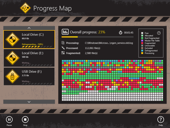 Auslogics Disk Defrag Touch screenshot