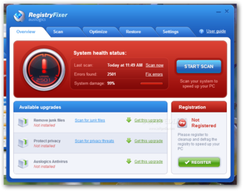 AusLogics RegistryFixer screenshot