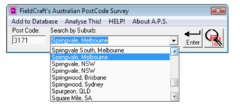 Australian Postcode Survey screenshot
