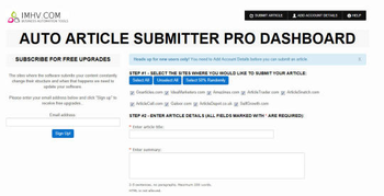 Auto Article Submitter Pro screenshot