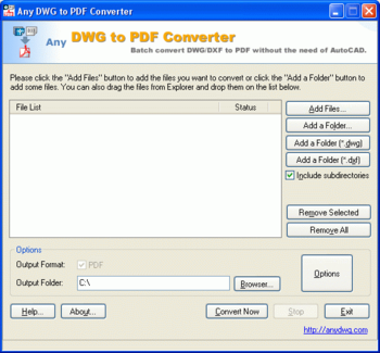 Auto CAD to PDF Converter screenshot