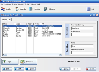 Auto Expense Manager 2009 screenshot