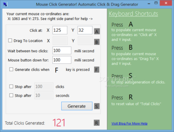 Auto Mouse Click Generator (formerly Clicker! Click & Drag Generator) screenshot 2