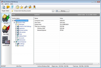 Auto Windows Mail Backup screenshot 3