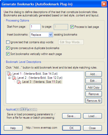 AutoBookmark Plug-in for Adobe Acrobat screenshot 3