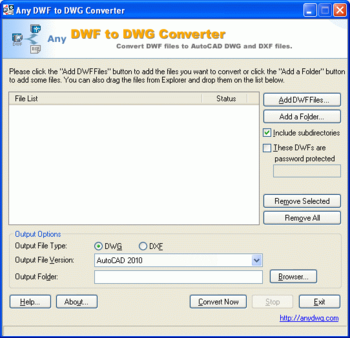 AutoCAD DWF to DWG screenshot